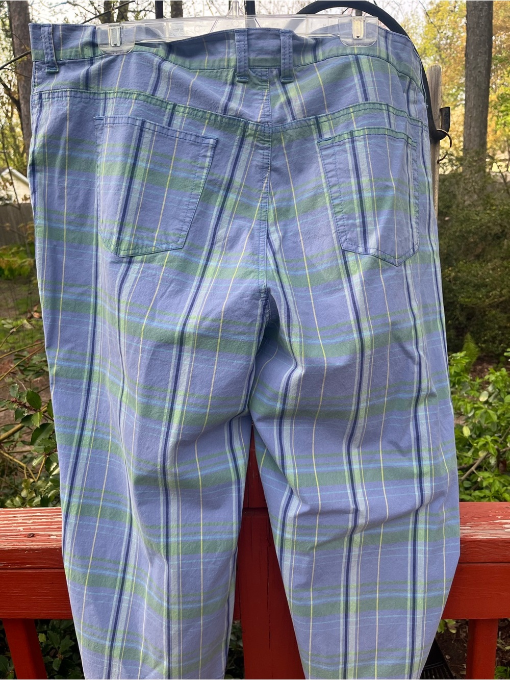 NWT Gloria Vanderbilt Women’s Plus Size 22W Plaid Stretch Capri Blue Green - Picture 5 of 5